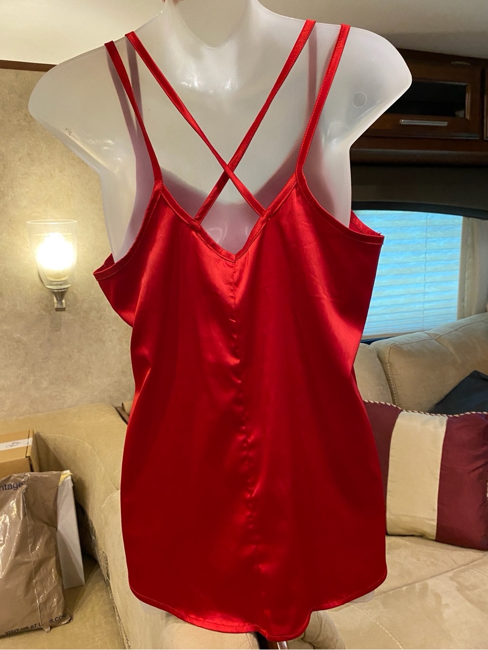 NEW! Lularoe Daniella Red Satin Camisole: Sz. XS